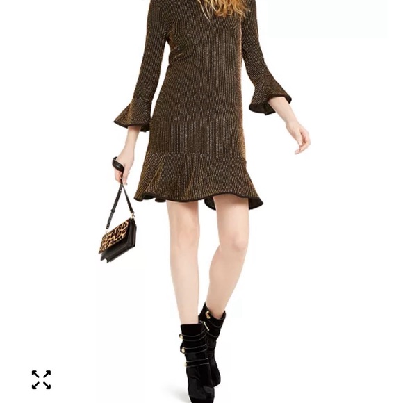 MICHAEL Michael Kors Dresses & Skirts - NWT MICHAEL Michael Kors Black and Gold Long Sleeve Dress small